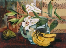 Lillies and Bananas | Acrylic  on Paper | 21" x 29"